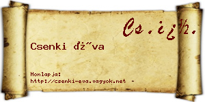 Csenki Éva névjegykártya
