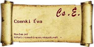 Csenki Éva névjegykártya