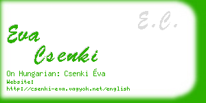 eva csenki business card