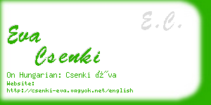 eva csenki business card